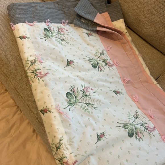 Love Shack Fancy Floral Pink and Green Hand Stitched Quilt - Picture 2 of 4